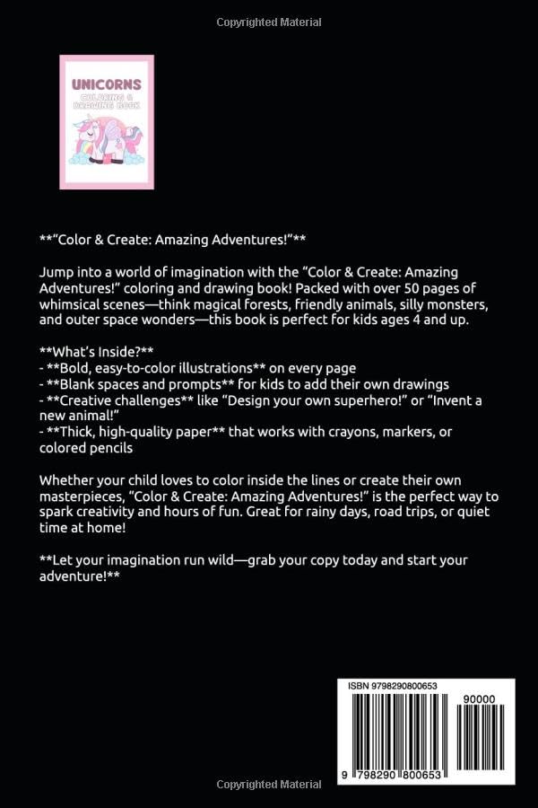 Unicorn Coloring & Drawing Book