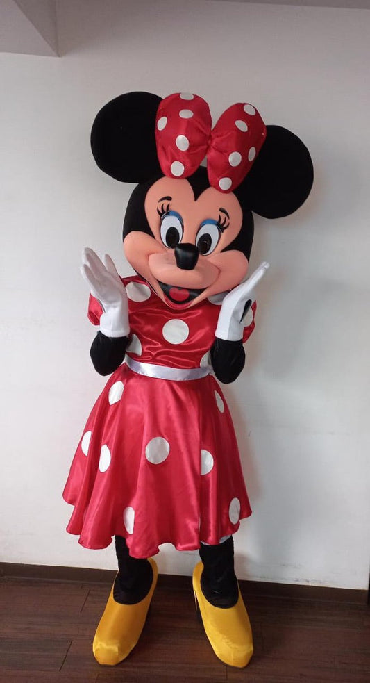 Make Your Child's Special Day Unforgettable with Our New Red Minnie Mouse Mascot!