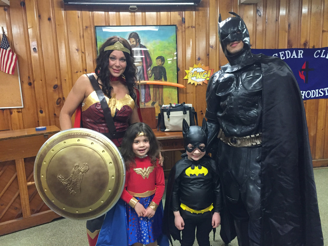Celebrate your party with Wonder Woman and Batman